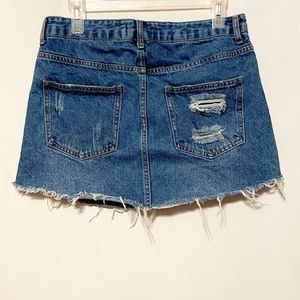Forever 21 Distressed Denim Mini Skirt Size 28